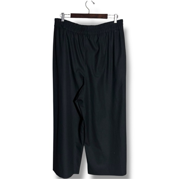 Anne Klein Black Wide-Leg Elastic Drawstring Waist Ankle Length Loose Fit Pants - Picture 6 of 10